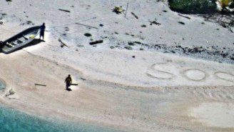 This Cast Away Couple Managed To Find Rescue Thanks To Their Giant S.O.S. On The Beach