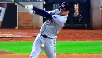 A Rays Player Hit A Foul Ball That Bounced Off The Ground And Hit Him In The Balls