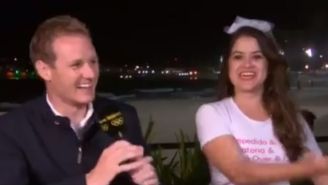 This Bachelorette Party Made Its Unforgettable Mark On A Live Olympics Broadcast