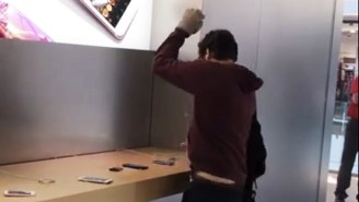 Watch This Guy Go Full On Berserk Smashing iPhones In A French Apple Store