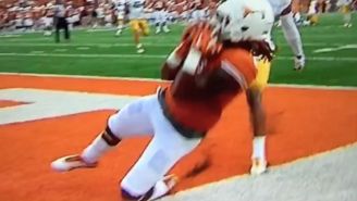 A Texas Receiver Caught An Impressive Touchdown By Somehow Getting His Foot Inbounds