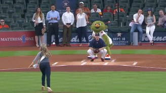 Miss Texas Channels 50 Cent For Her Slightly Off-Target Ceremonial First Pitch