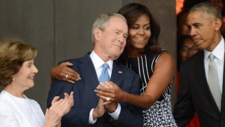 Michelle Obama Hugging George W. Bush Has Inspired A Wide Array Of Reactions