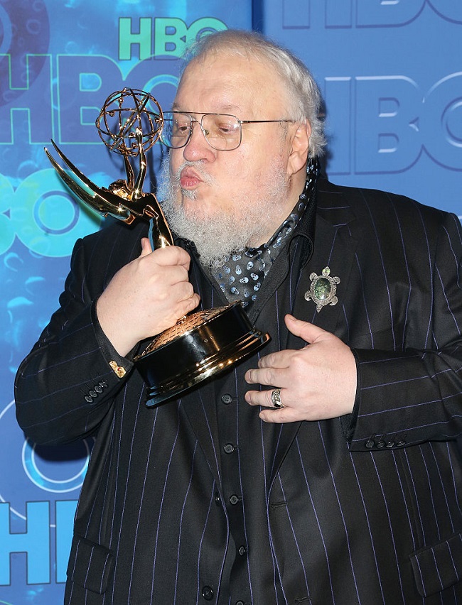 gameofthrones-george-r-r-martin-emmys-2016_getty ... LOS ANGELES, CA - SEPTEMBER 18: Author George R. R. Martin attends HBO's Official 2016 Emmy After Party at The Plaza at the Pacific Design Center on September 18, 2016 in Los Angeles, California. (Photo by Frederick M. Brown/Getty Images)