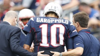 The Patriots Are Down To Their Third QB After Jimmy Garoppolo Was Knocked Out Of The Game