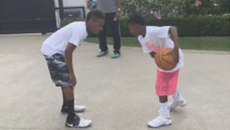 LeBron James Turned Color Commentator For This Game Of Backyard One-On-One Between His Young Sons