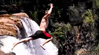 Watch This Guy Get Put In Check By Mother Nature Before Your Next Cliff Jumping Trip