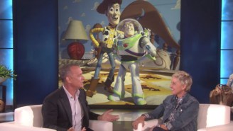 Tom Hanks And Ellen Have A Showdown As Their Iconic Pixar Characters