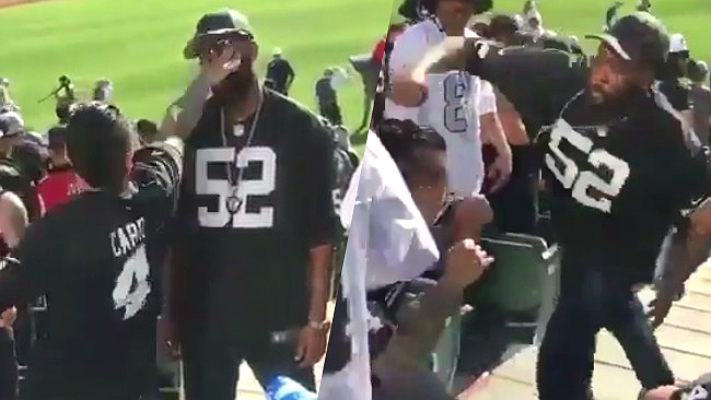 This Raiders Fan Got Knocked Out After Fighting With A Raiders Fan