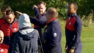 Tiger Woods Tried To Creep Into The U.S. Team Photo, But Was Kindly Kicked Out