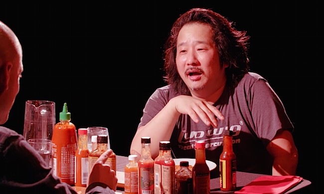 The 'Hot Ones' Challenge Burns Bobby Lee's Mouth, Possibly His Brain