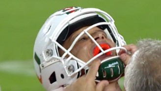Miami’s Quarterback Lost A Molar Due To This Illegal Helmet-To-Helmet Hit