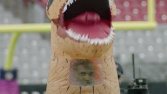 Patrick Peterson Had To Warm Up Prior To Monday Night Football In A Dinosaur Costume