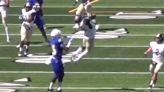 This Defensive Back Went Full Extension To Pull In An Unreal One-Handed Interception