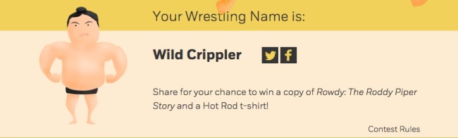 wrestling name generator Wild Crippler