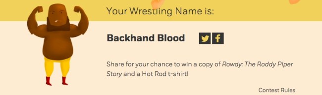 wrestling name generator Backhand Blood