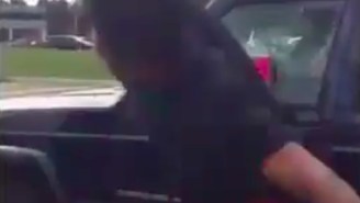 Watch A Racist Get His Car Window Broken With A Little Sweet Chin Music