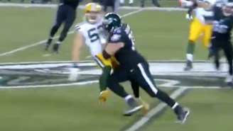 Clay Matthews Went Flying Thanks To This Devastating Block By An Eagles Lineman