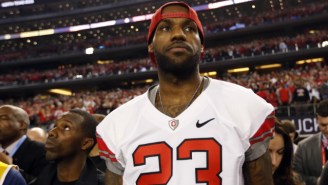 LeBron Can’t Get On The Field When Ohio State Plays Michigan, But His Cleats Sure Can