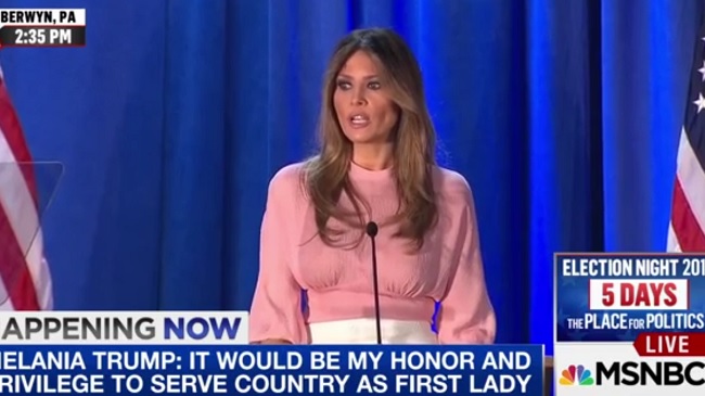 Melania Trump Criticizes Online Bullies 'With No Name' Without Irony