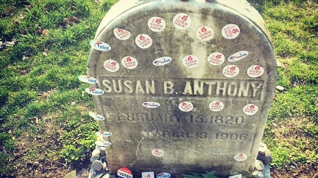 Crowds Are Visiting The Grave Of Susan B. Anthony On Election Day