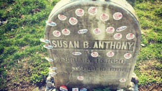 Crowds Are Flocking To The Grave Of Susan B. Anthony To Pay Their Respects On Election Day