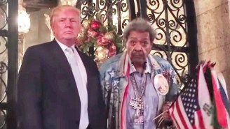 Trump Dodged A Question On Russia During A Bizarre, Impromptu Q&A While Don King Waved The Israeli Flag