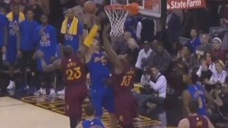 LeBron James Came Out Of Nowhere For The Big Block On Zaza Pachulia