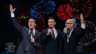 Michael Stipe And James Franco Help Stephen Colbert End The Year With An R.E.M. Classic