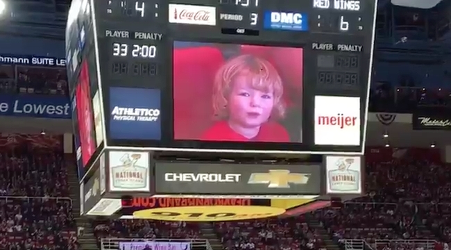 A Child On The Scoreboard At A Red Wings Game Won The Hearts Of Fans