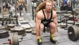 The World’s Most Intense Human Did A 495-Pound Deadlift While Wearing Rollerblades