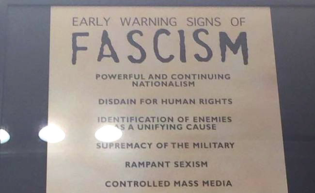 Early Warning Signs Of Fascism Poster Is Very Topical