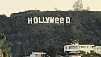 A Mystery Prankster Changed The Hollywood Sign To Reflect Marijuana’s Legal Status In California