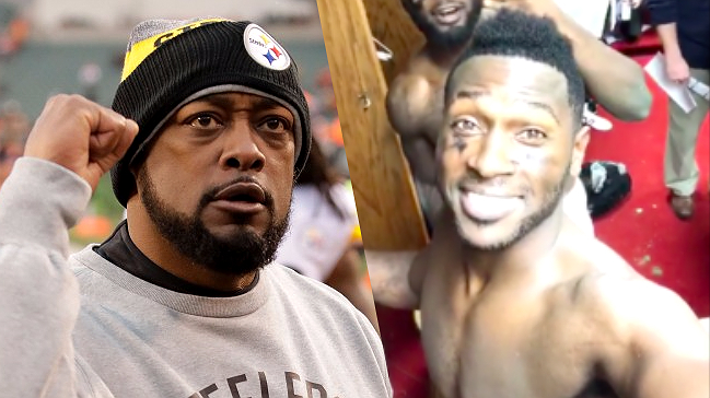 Antonio Brown shows the world what Mike Tomlin thinks of Patriots