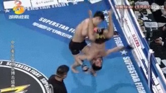 Watch This MMA Fighter Land A WWE Style Powerbomb Slam On His Opponent