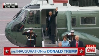 The Obamas Waved Farewell And Departed In A Chopper After The Inauguration
