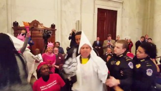 Anti-Racism Protesters In KKK Costumes Were Escorted Out Of Jeff Sessions’ AG Confirmation Hearing