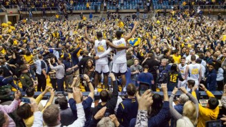 West Virginia Fans Held An Incredible On-Court Celebration After Blowing Out No. 1 Baylor
