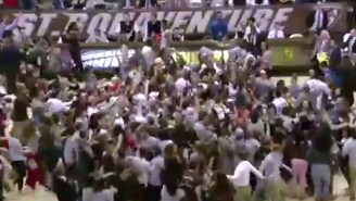 A College Basketball Team Lost Because Their Fans Stormed The Court Too Early