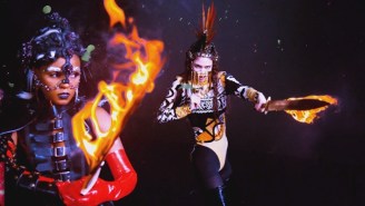 Grimes And Janelle Monae Are Flame-Wielding Warriors In The ‘Venus Fly’ Video