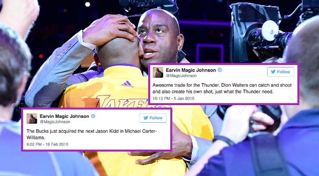 Lakers News Magic Johnsons Bad Tweets Should Make Fans Nervous