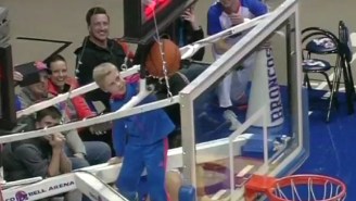 A Young Hero Helped Two College Hoops Teams After The Ball Got Stuck Under The Shot Clock
