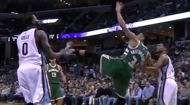 Giannis Antetokounmpo's Threw Up A Prayer That Somehow Went In