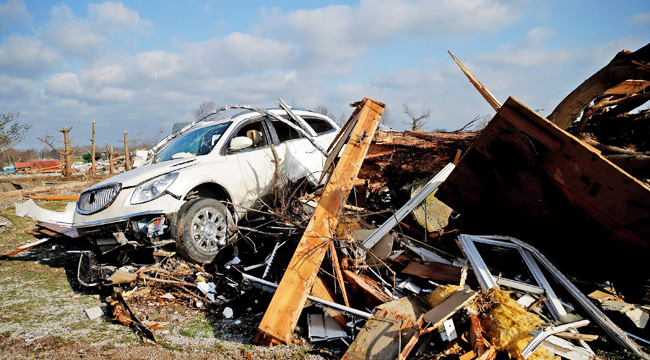 Tornado Damage In Perryville, Missouri On March 1, 2017