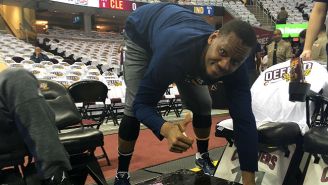 Indiana’s Lavoy Allen Wrote ‘Go Pacers’ On Floor Of Quicken Loans Arena Because He Has No Chill