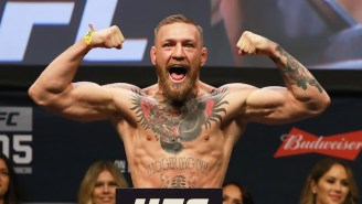 Of Course Conor McGregor Has A Massive Mural Of Himself Knocking Out Floyd Mayweather In His Gym