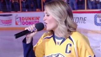 Carrie Underwood Surprised Nashville Predators Fans With A Magnificent National Anthem Performance