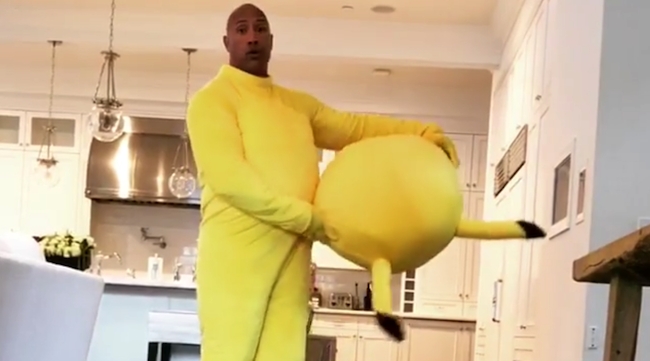 The Rock Spent Easter Chasing His Daughter Around In A Pikachu Costume
