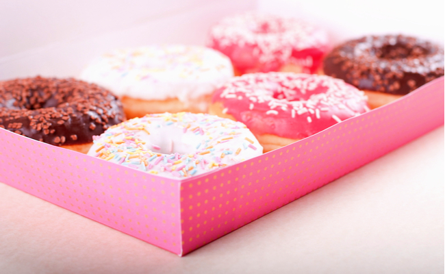 pink box of donuts