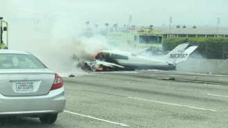 A Small Plane Crashed Onto A Busy California Highway Near John Wayne Airport